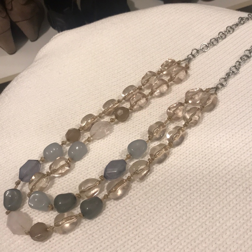 Double strand beaded necklace